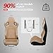 PEXMOR 2 Pcs Reclinable Universal Racing Bucket Seats w/Dual Slider, PU & Carbon Leather Adjustable Race Seats for Cars, Driver and Passenger Side, 21.5