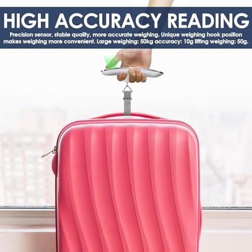 MOCA Digital Luggage Travel Scale with Overweight Warning Function, Portable Handheld Electronic Weighing Scale with Hook, 50kg & Backlit LCD Display Screen for Suitcase Baggage (Battery included) - Image 8