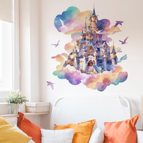 Vinilos Decorativos Castillo Arcoíris para Habitaciones Infantiles miniatura 3