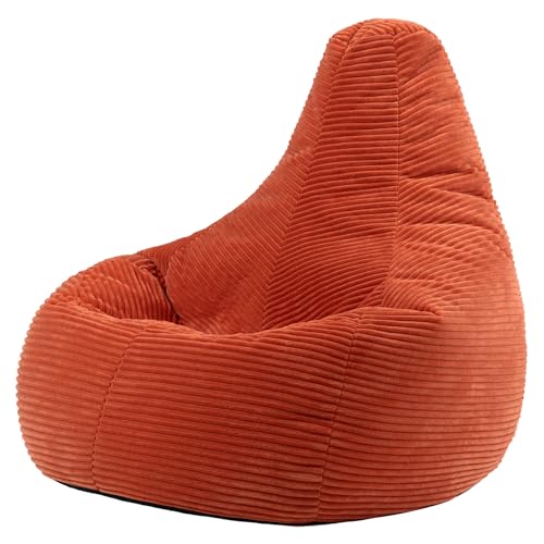 Icon Dalton Sitzsack Cord, Orange, Gaming Sitzsack Erwachsene mit Füllung, Bean Bag, Cord Sessel, Lounge Sessel, Lounge Stuhl, Schlafzimmer, Wohnzimmer, Wohnzimmer Möbel Icon Dalton Sitzsack Cord, Orange, Gaming Sitzsack Erwachsene mit Füllung, Bean Bag, Cord Sessel, Lounge Sessel, Lounge Stuhl, Schlafzimmer, Wohnzimmer, Wohnzimmer Möbel