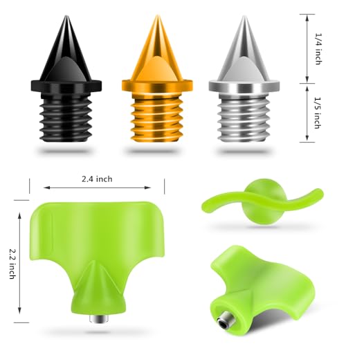 Image of 1 /4 Inch Track Spikes, 100 Pieces Steel Track Shoe Spikes Replacements and Spike Wrench for Sports Running Track Shoes