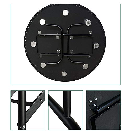 Faltbarer Pokertisch Casino Texas Holdem Faltbarer Aufbewahrungsrahmen aus Eisen rund 8 Personen Poker Tischplatte Matte 132 x 132 cm D (C) – Bild 5