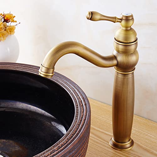 Robinet de salle de bain vintage laiton antique mélangeur chaud froid