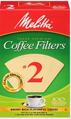 Melitta #2 Cone Coffee Filter, Natural Brown, 100 Count (Pack Of 6) #TOP6