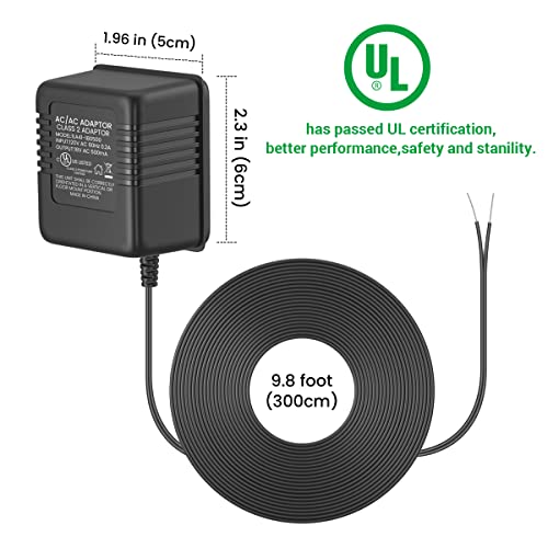 Auspow 18V UL Certified for Video doorbell Special Power Transformer, 18V 500MA doorbell Power Adapter Compatible with Ring, Nest, Eufy, Wyze, Arlo Wireless Video doorbell