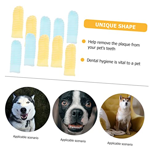 PATKAW 10 Peças Escova De Dentes Para Animais De Estimação Luvas Escova De Dentes De Silicone Para C