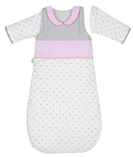 P' tit Basile – Sacco nanna invernale calda a maniche rimovibili per bambino di 6 – 24 mesi – Dimensione 90 cm – Cotone proveniente da agricoltura biologica – collezione ragazza Claudine