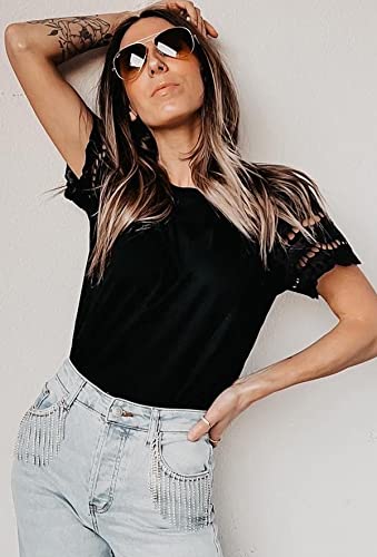 Image of Wiholl Womens Tops Dressy Casual Short Sleeve Shirts Beach Vacation Clothes Summer Outfits