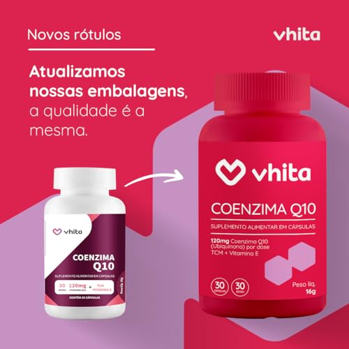 Coenzima Q10 Ubiquinona 120mg Com Vitamina E e TCM 30 cáps (2 unidades) Vhita