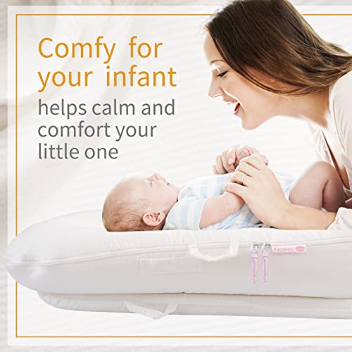 Image of Corduroy Baby Lounger Cover for Dockatot Deluxe + | 100% Cotton Hypoallergenic Newborn Premium Quality Spare Cover(Cover Only) (White)