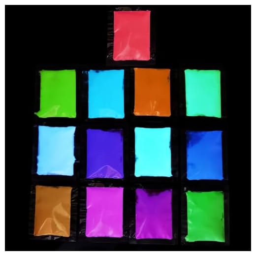 Polvere Fluorescente, Polvere Luminosa 13×10g Colori, Pigmento di Resina Epossidica Fluorescente, Pigmenti Fosforescenti al Buio per Pittura, Slime, Artigianato, Acrilica