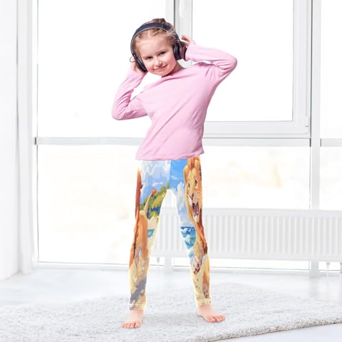 Toddler Girls Leggings Printed Yoga Pants Leggings Running Lions Beach Scene for Kids4