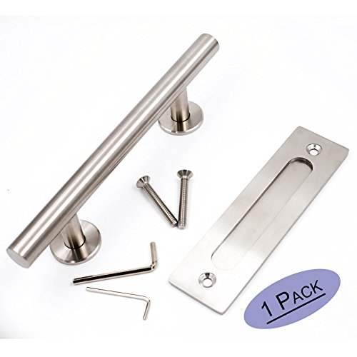 12inch Sliding Barn Door Handle and Flush Pull Set - Goldenwarm LS08BSN Hole