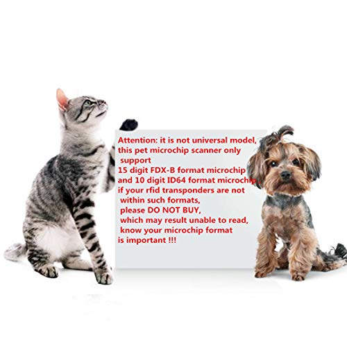 Manruta Pet Id Microchip Scanner,134.2Khz Iso Microchip Reader Support Fdx-B Iso 11784/11785 Standard Microchip With 10 Or 15 Digit Id Numbers Do Not Read 9 Id Number #TOP2