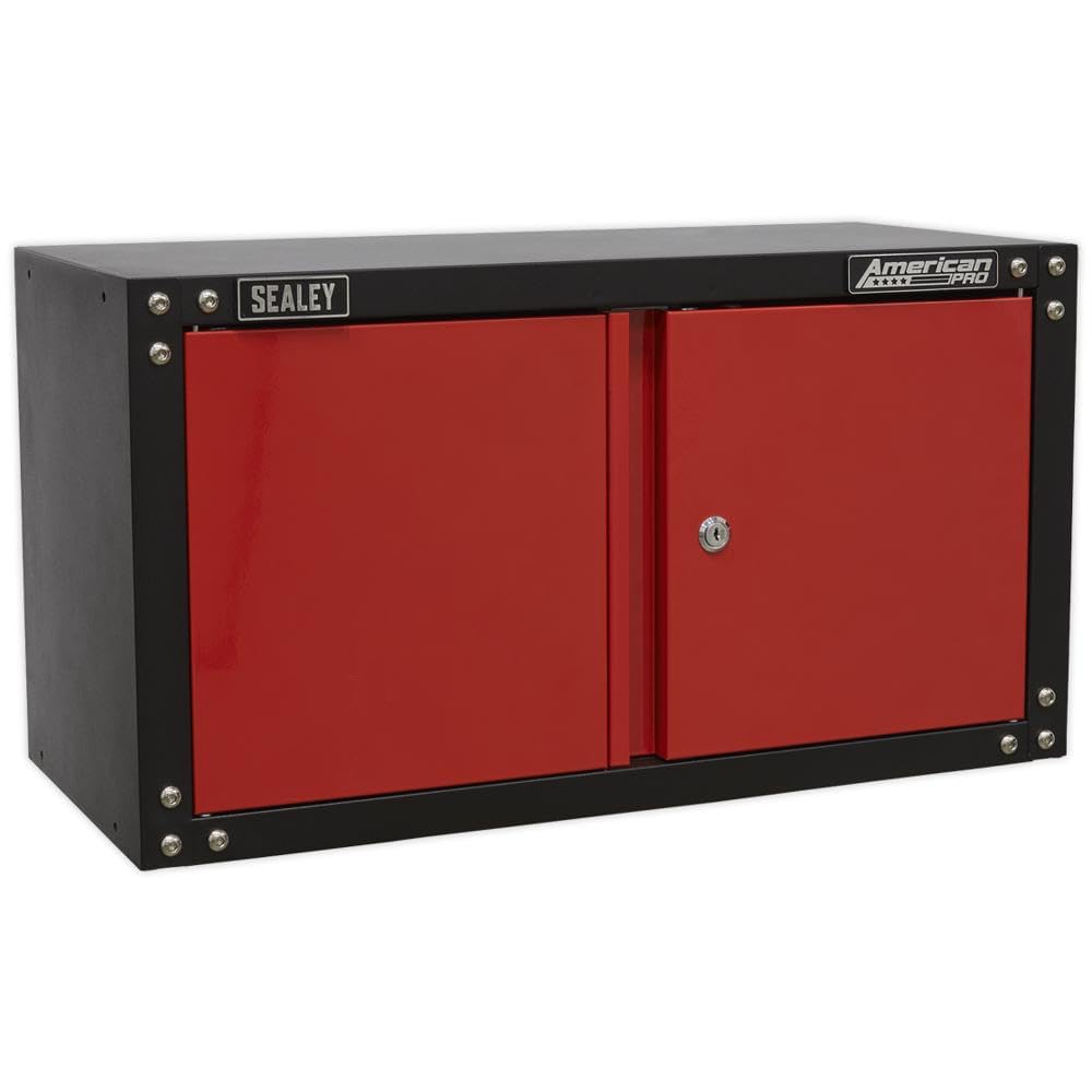Sealey American Pro Modular 2 Door Wall Cabinet Black / Red