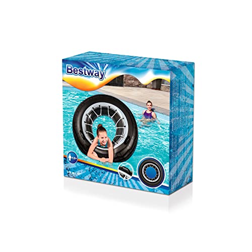 Bestway High Velocity Tyre Tube, 47" Inflatable Ring with Handles, Beach and Pool Float Toy for Kids Black