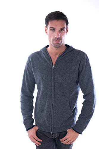 cashmere 4 U 100% Pure Cashmere Zip Up Cardigan Sweater - Reversible Pullover