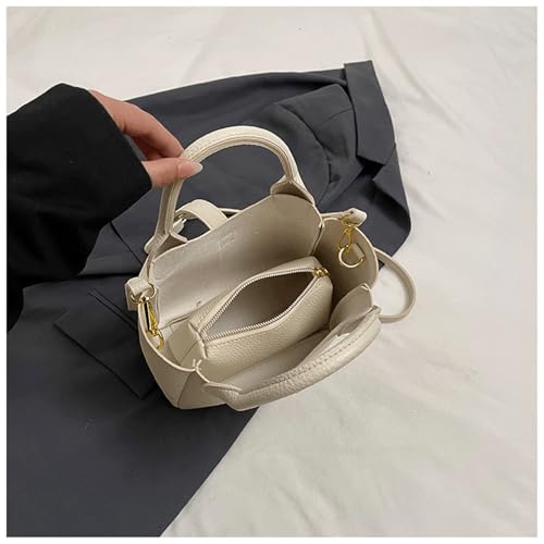 Mini Bucket Bag with Cute Charms Vintage Crossbody Handbag Leather Bucket Purses Handbag for Women3