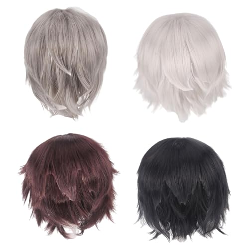 Image of ATORSE Cosplay Wig Spiky Portable Fashion Layered Presents Costume Wig Silver White
