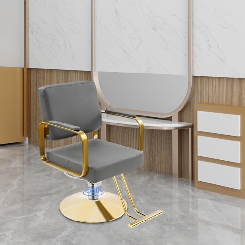Image of Barber Chair,Salon Chair for Hair Stylist with Height Adjustment,360 Rotatable Salon Chair for Barber Store,Beauty Salons,Spas