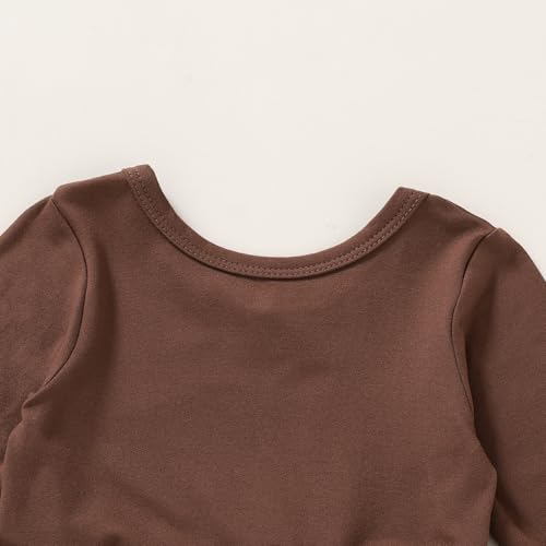 Toddler Girl Casual Solid A-line Twirly Dress Long Sleeve Skater Ruffle Hem Dresses Fall Outfit4