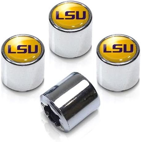 NCAA Louisiana State University LSU Chrome Tire Stem Valve Caps, 4-Pack