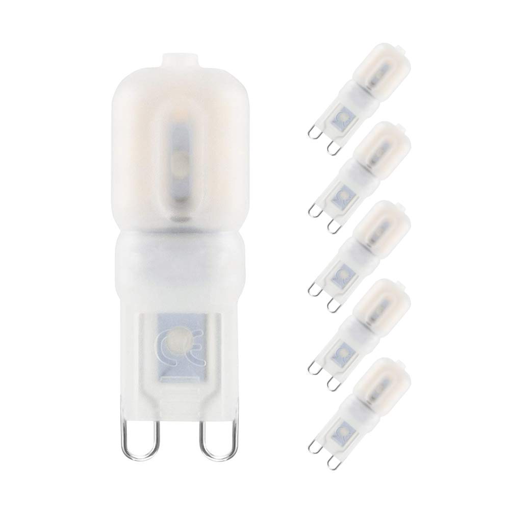 WULUN3W G9 LED Lamp, 300 Lumens, 3000k Warm White Flicker-Free LED Bulb, Non-Dimmable, 360° Angle, AC 220-240V, 30w Replacement G9 Halogen Lamp, 6 Pack of 6...