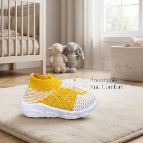 Image of Infant Shoes for Baby Boys & Girls | Musical Sound Walking Shoes | First Walker Shoes for Toddlers | Lightweight Breathable Knit Sneakers | Soft Sole Comfortable Slip On Shoes for Newborns, Babies & Kids