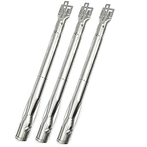 ADJUSTABURNER Gas Grill Burner Universal Stainless Steel Tube (Pack of 3) Extends from 14″ to 19″ BBQ Replacement Parts for Nexgrill, Brinkmann, Dyna-Glo, and Most Gas Grill Models