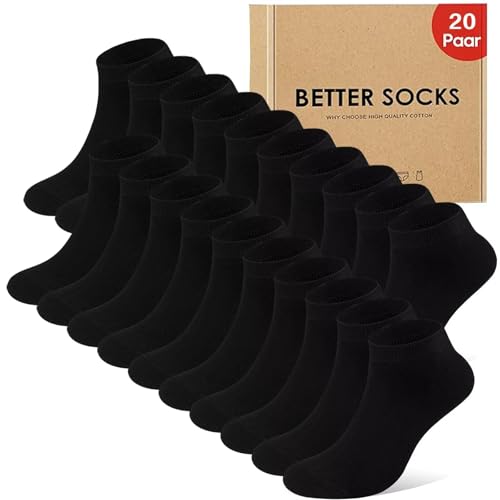 IceReco 20 Paia Calzini Donna Corti Sportive Calze Uomo Corte Cotone Estivi Calza Sportivi Fantasmini Running Invisibili Trekking Tennis Calzini Elastiche 35-38 Nero Nere Neri