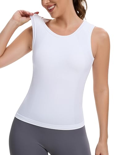 MathCat Women's Seamless Workout Tank Tops with Built in Bra, Sleeveless Padded Athletic Yoga Shirts for Daily Wear2