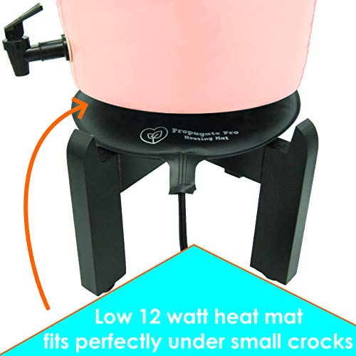 Brewing & Fermentation Heat Pad For Homebrew Beer & Wine Fermenting 120Vac 12 Or 25 Watt Heating Mat: Safe For Plastic/Glass Carboy Fermentors W/Heater Temp Strips (10" - 12 Watts (Black)) #TOP1