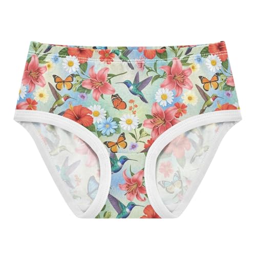 Joisal Personalized Toddler Girls Underwear 2t Cotton Cute Panties Girl Colorful Hummingbirds Vibrant Undies Kids Briefs
