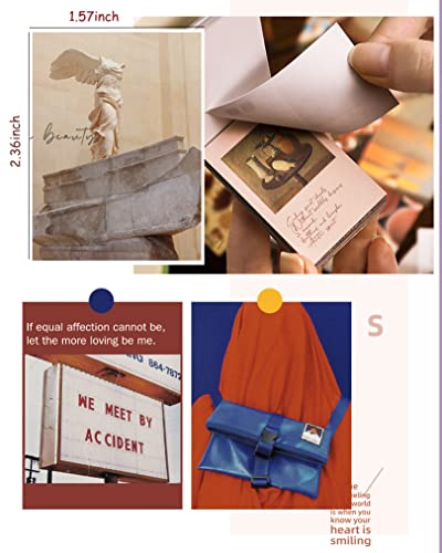 image for emmoolife 6 Sets 300 Pcs Washi Stickers Set Vintage Aesthetic Sticker 