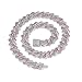 Pink Dog Chain Collar Rhinestone Bling Glitter Metal Cat Necklaces Diamond Cuban Link Puppy Collar, Pet Jewelry for XXS XS Small Medium Large Dogs Cats(Pink 8inch)