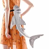 Tequise Shark Tail, Plush Shark Fish Cosplay Tail, Great White Shark Megalodon Thresher Shark Props Accessories Costume