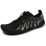 Wizeny Herren Badeschuhe Schnell Trocknend Breathable Wasserschuhe Leicht rutschfeste für Tauch Wassersport,Schwarz,39 EU