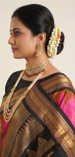 Sri Vijayaraya Handlooms black gadwal silk saree – image 3