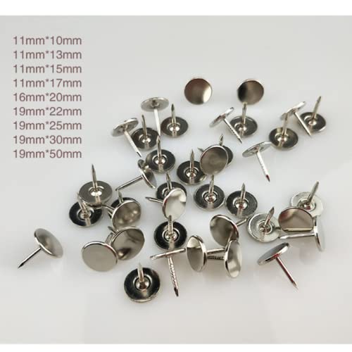 100 piezas, clavos con cabeza plana de 19mm de diámetro y 25mm de largo, para tableros suaves y decoración miniatura 3