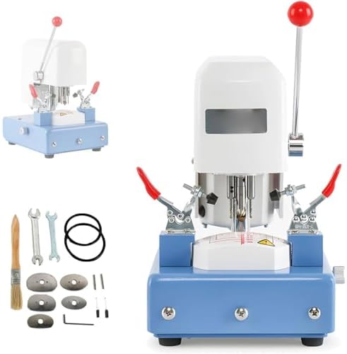 Lens Template Punching Machine with Clear Scale, High-Frequency Drill Bits 6000r/min, Adjustable Dial for Optical Shops and Vision Testing Centers