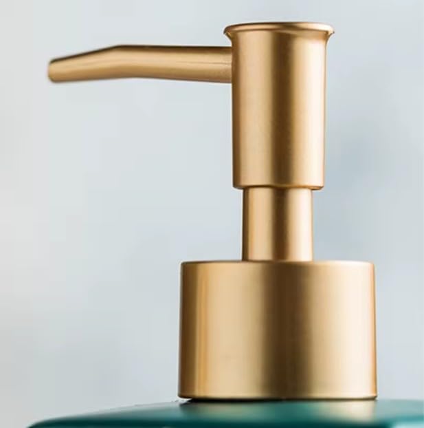 Image of Luxury Ceramic Soap Dispenser (Luxe White) - 300 ml Matte Glazed with Gold Marbling Triangular Refillable Lotion & Handwash Pump Bottle for Bathroom, Kitchen Sink & Wash Basin Decor