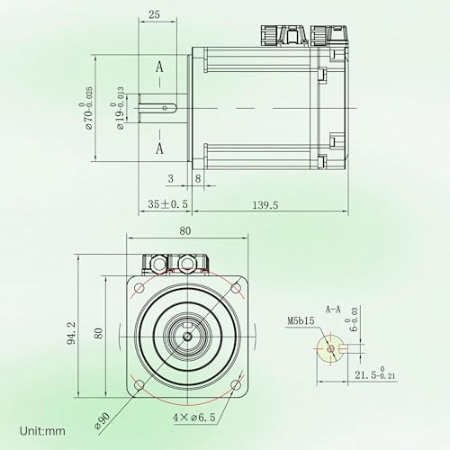 CNCTOPBAOS 750W AC Servo Motor Kit with Brake, 23-Bit Optical Encoder, 80mm Flange 3000rpm-6000rpm 2.39-7.17N.m, 220V Servo Driver Controller Kit for CNC Router, Robotics, Industrial Automation