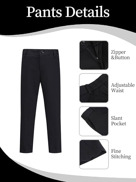 Boys Jacquard Suits Slim Fit Tuxedo Suit Notch Lapel 2 Pieces Suit Set Jacket Pants for Party Formal Wear - Image 5