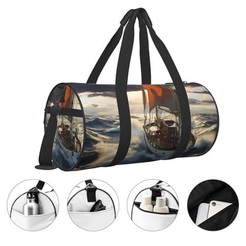 Travel Duffle Bag Lightweight Small Gym Bag Foldable Weekender Overnight Bags with Adjustable Shoulder Strap Carry On Tote Bags Ocean Sailboat Hospital Bag for Women Men3
