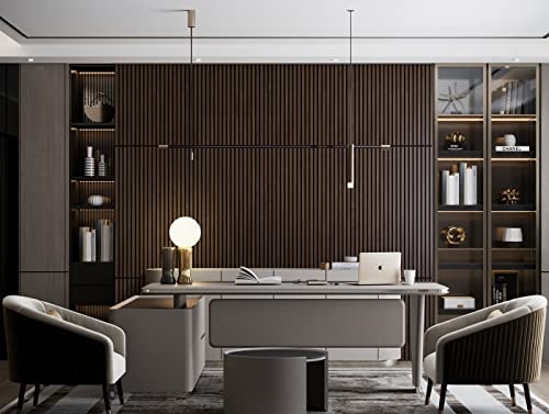 Woody Walls Acoustic Wood Wall Panels For Interior Wall Decor | Set Of 2 Seamless Joint Wood Panels For Walls | Diy Wood Slat Wall | 3D Wall Panel Effect For Any Interior Design (Lima) #TOP1