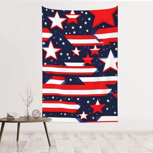 Tapisserie murale sans dommage pour chambre déco étoiles patriotiques