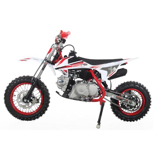 X-PRO X12 110cc Dirt Bike Automatic Transmission Electric Start Gas Dirt Bike Pit Bikes Youth Dirt Pitbike,12'/10' Tires!(Red)