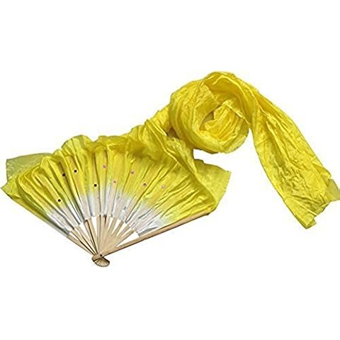 ieenay - Vela de bambú para danza del vientre (1,8 m, hecha a mano), multicolor, amarillo Cover