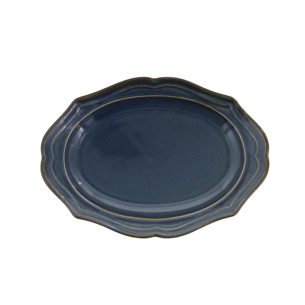 Rafine Navy Oval Plate 17cm