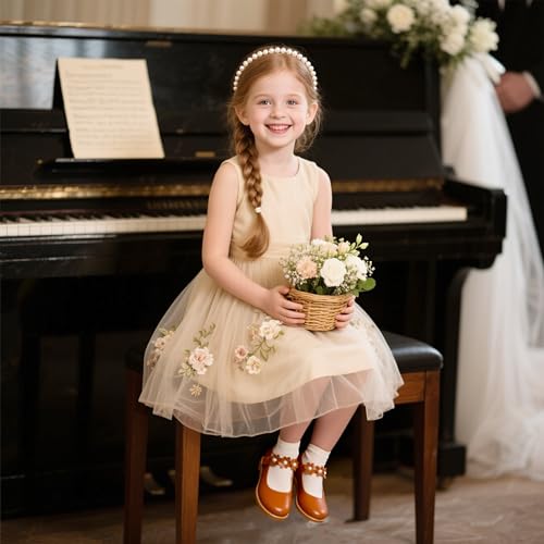 Image of Kiderence Toddler Girl Mary Jane School Uniform Dress Shoes Oxford Flats | Wide Toe Box Great Comfort for Student Shoe and Flower Girl Shoe for Wedding, Parties, Church